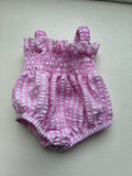Agnes Smock Romper – Pink Gingham