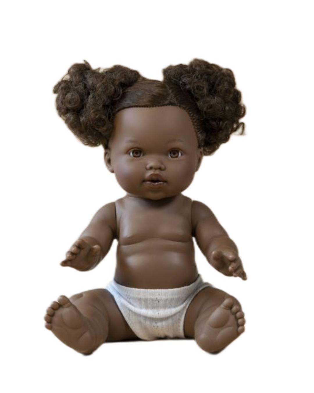 Mini Colettos, Jedda (African Girl Doll with Brown Eyes & Pigtails)