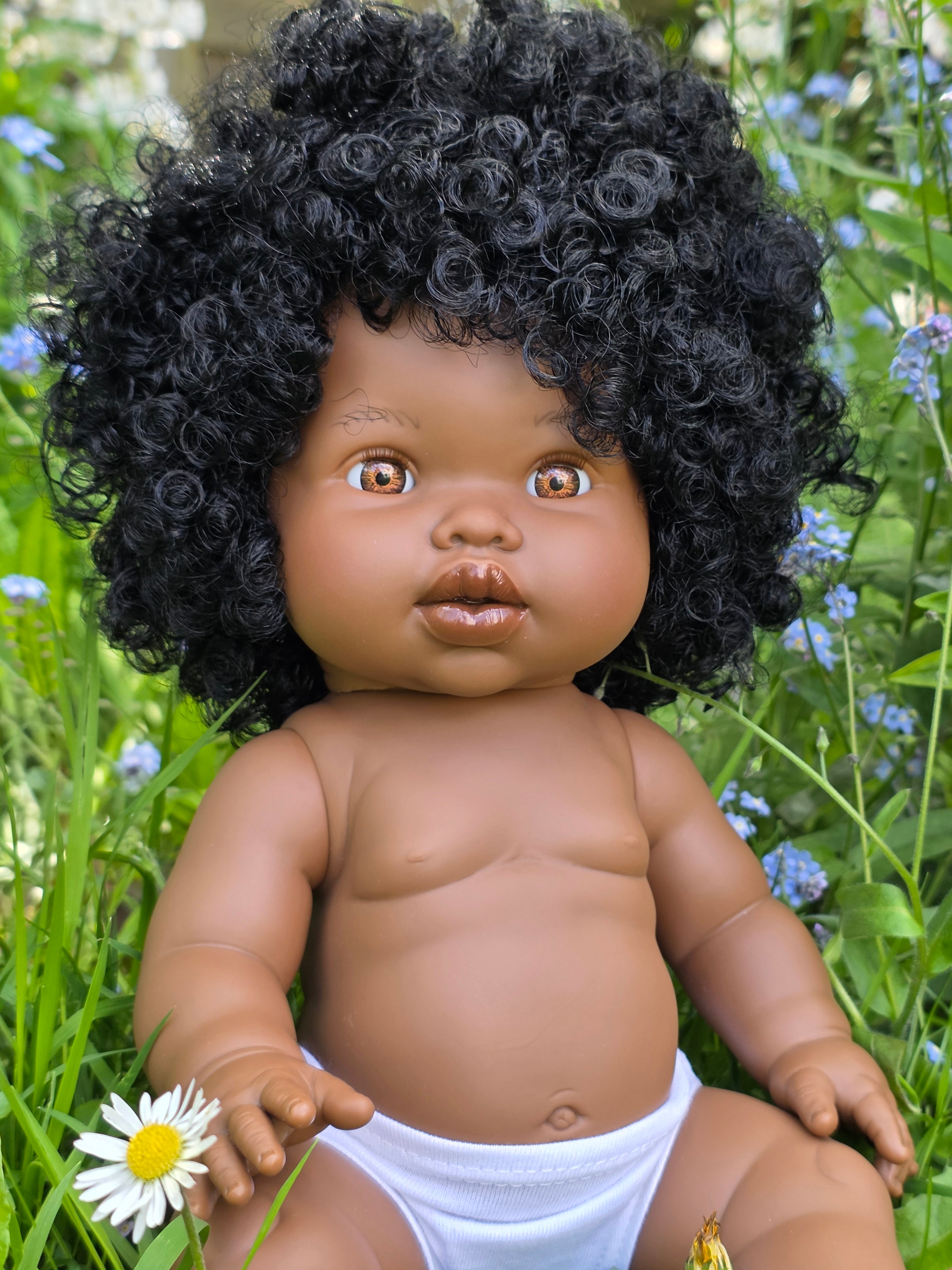 Mini Colettos, Sarah (African Girl with Brown Eyes & Curly Hair)
