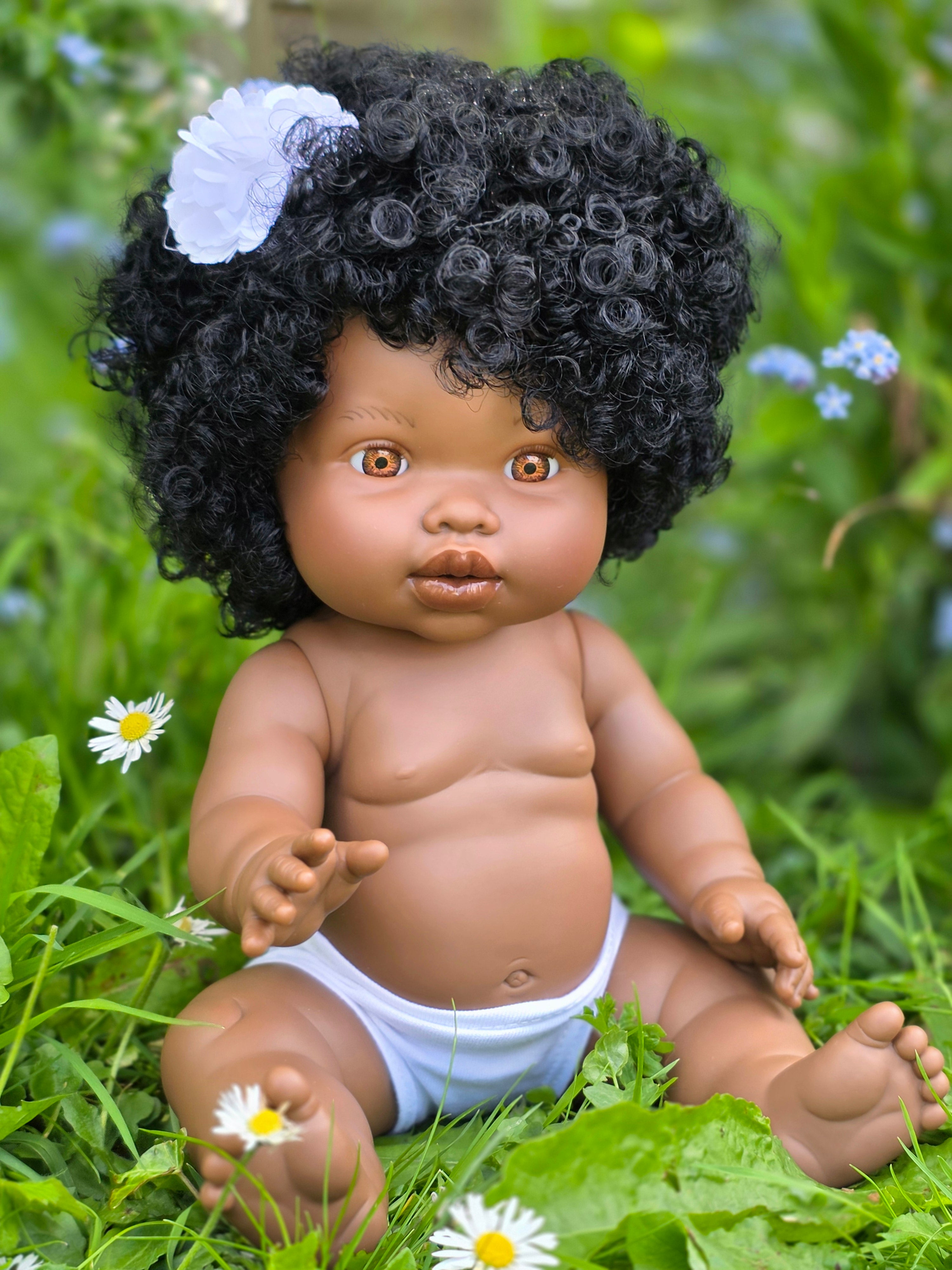 Mini Colettos, Sarah (African Girl with Brown Eyes & Curly Hair)