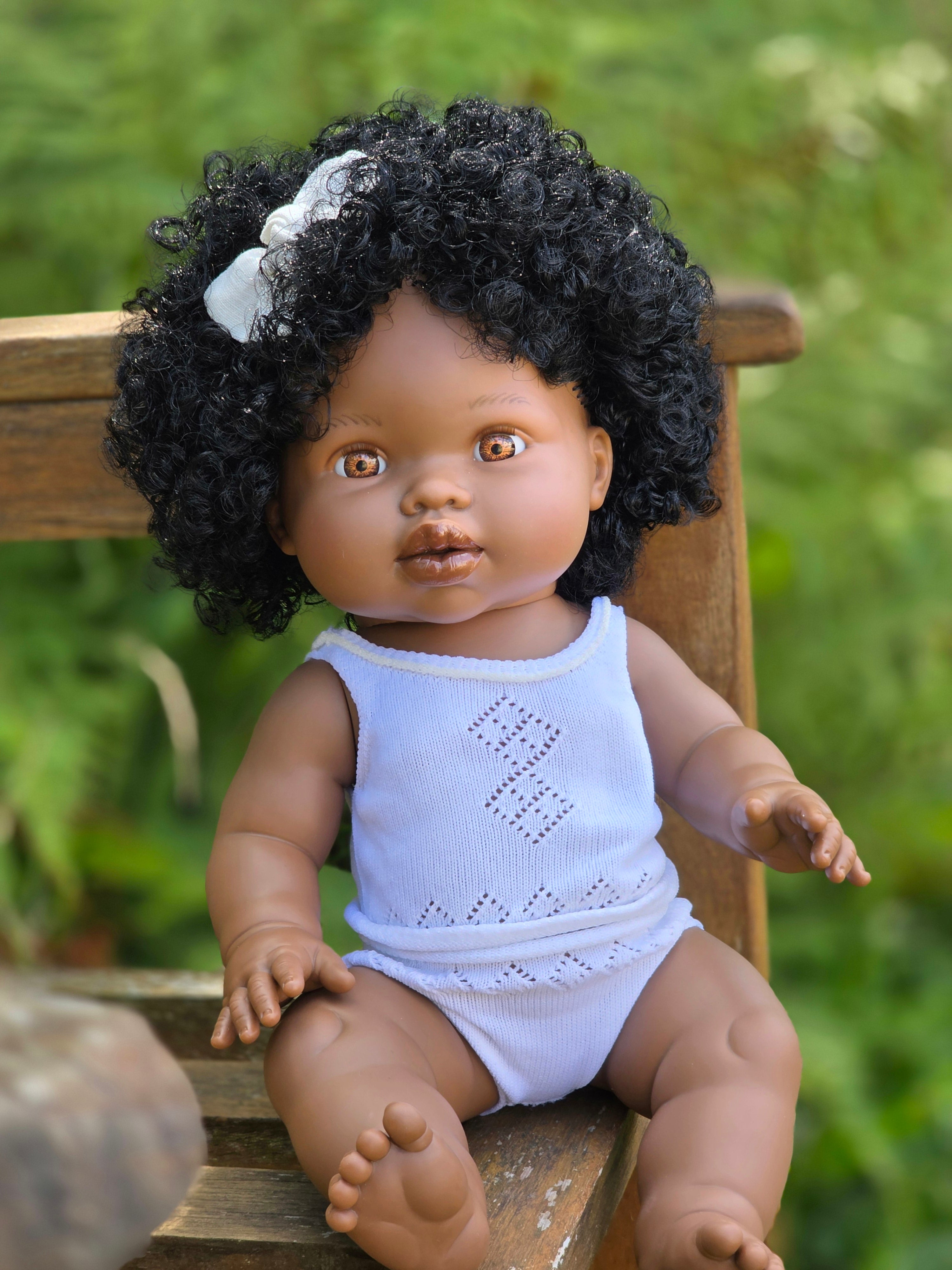 Mini Colettos, Sarah (African Girl with Brown Eyes & Curly Hair)