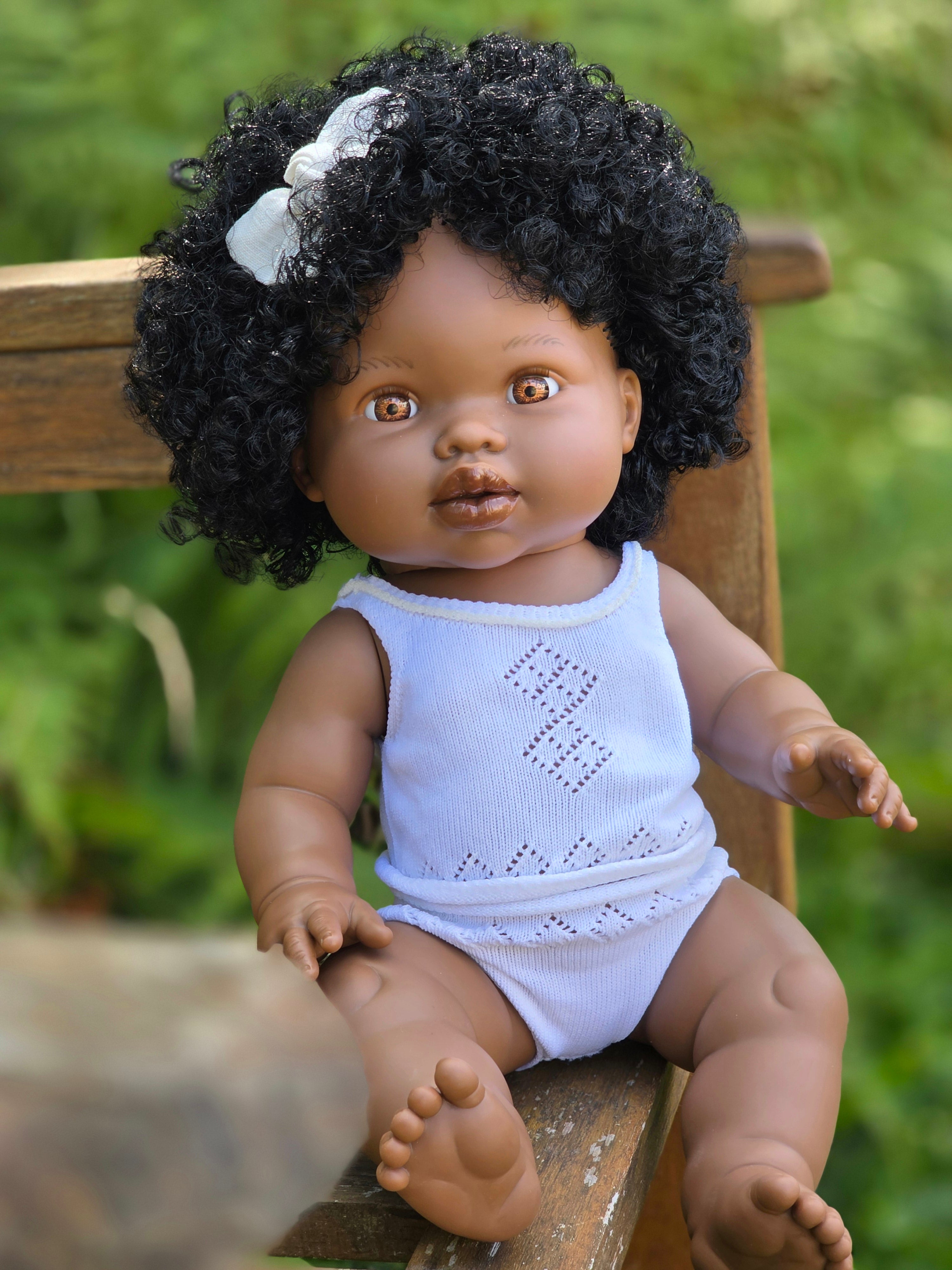 Mini Colettos, Sarah (African Girl with Brown Eyes & Curly Hair)