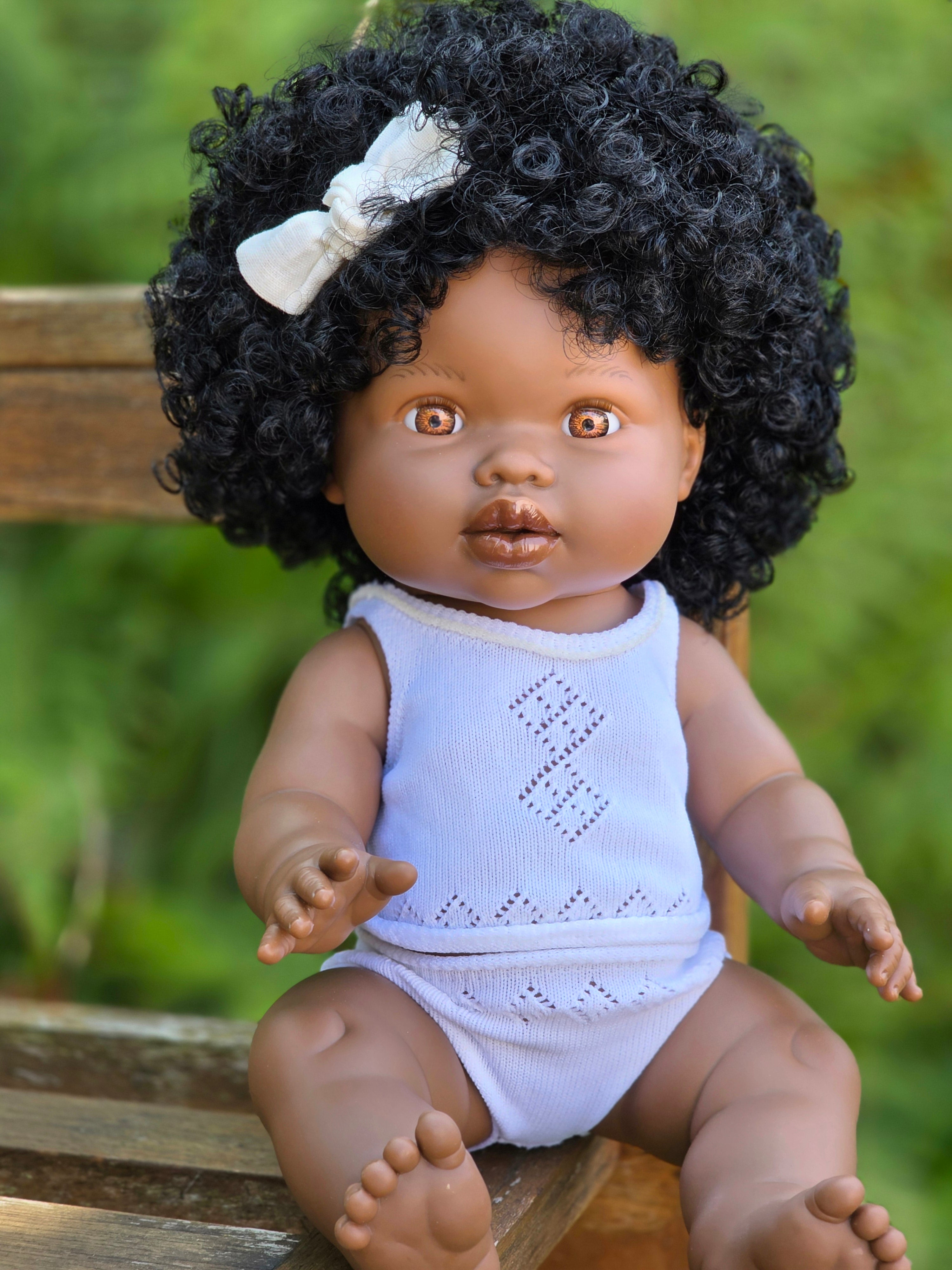 Mini Colettos, Sarah (African Girl with Brown Eyes & Curly Hair)