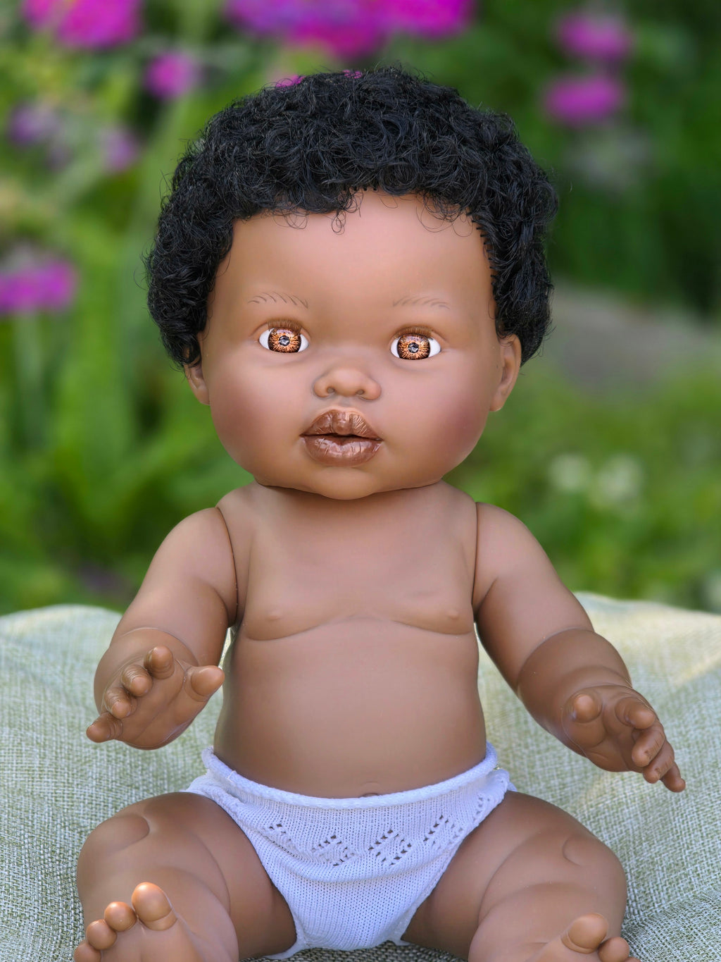 Mini Colettos, Satchel (African Boy Doll with Short Hair)