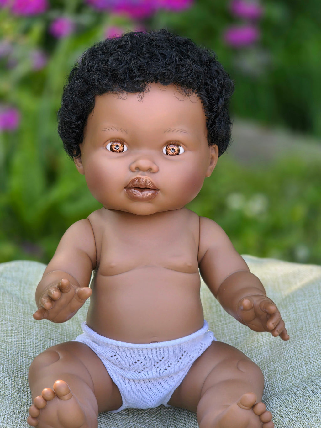 Mini Colettos, Satchel (African Boy Doll with Short Hair)