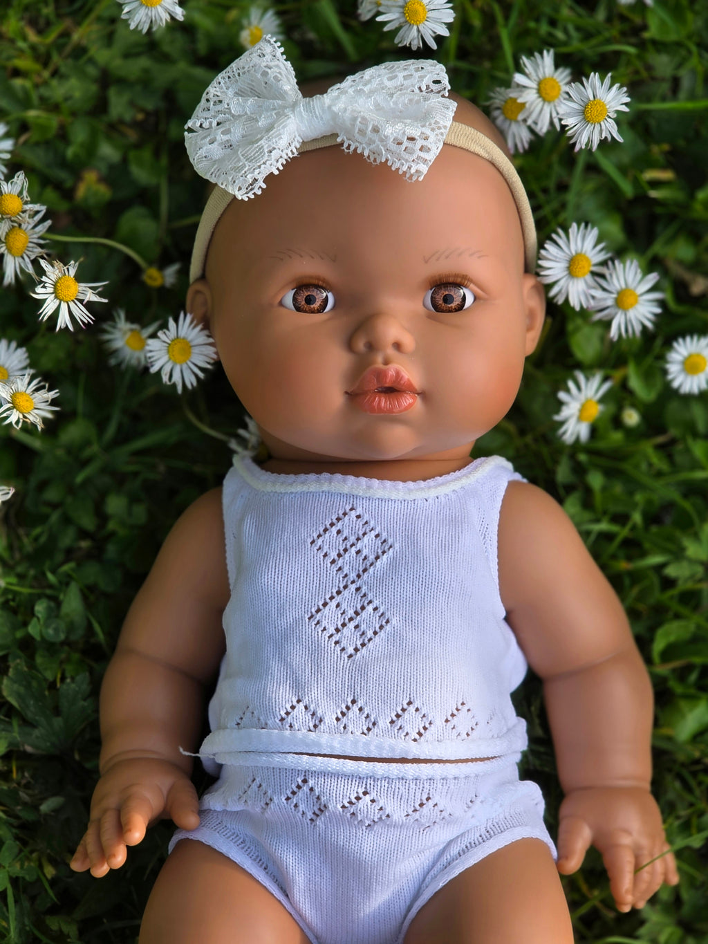 Dolls Vest and Pants Set in White