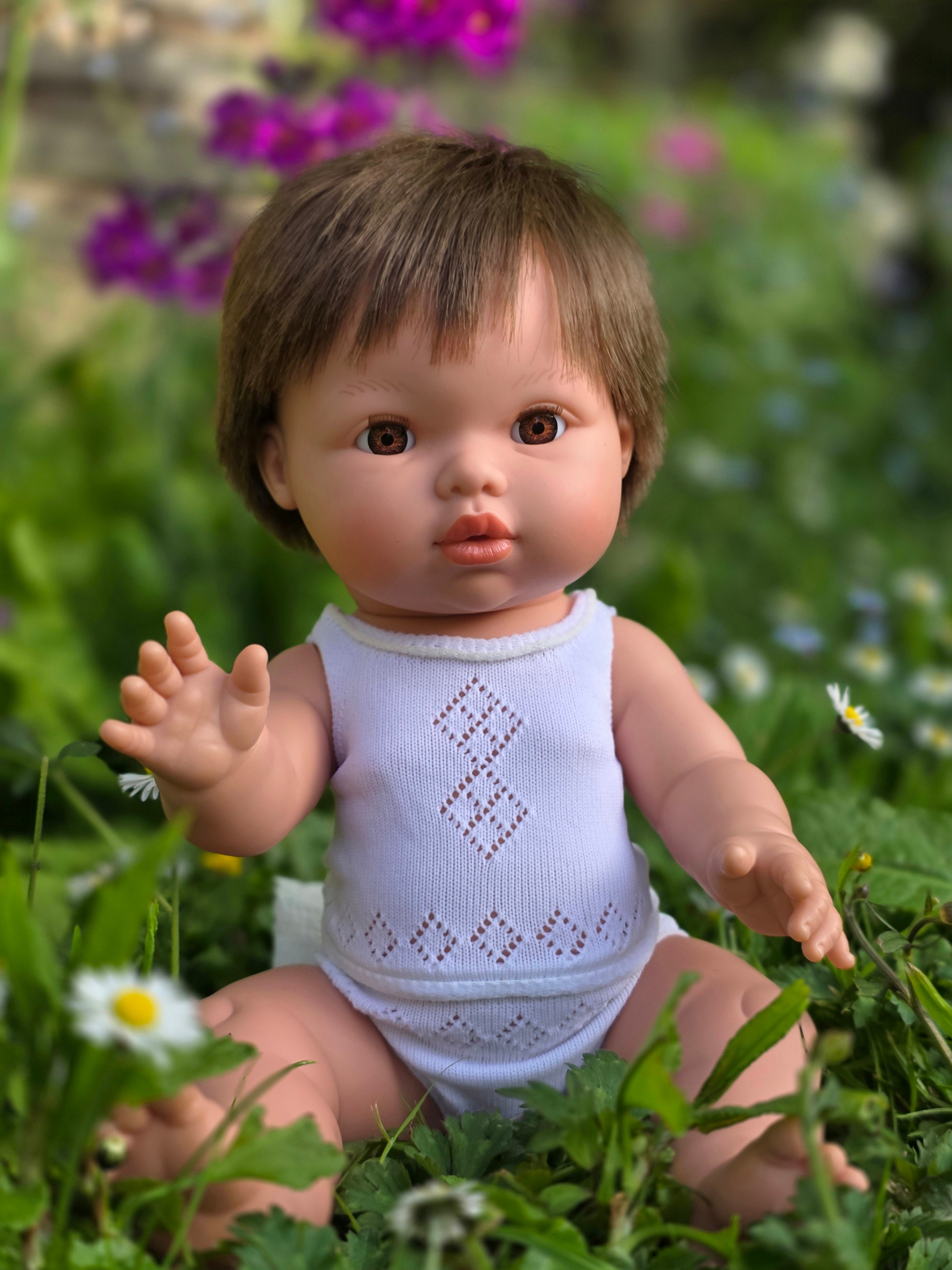 Dolls Vest and Pants Set in White