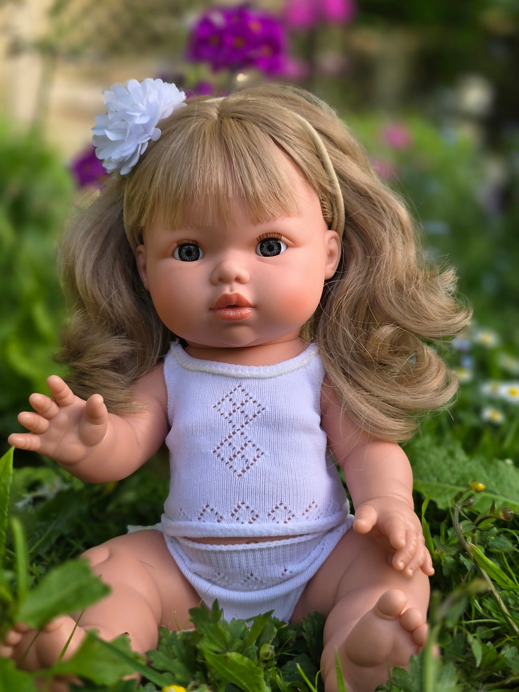 Dolls Vest and Pants Set in White