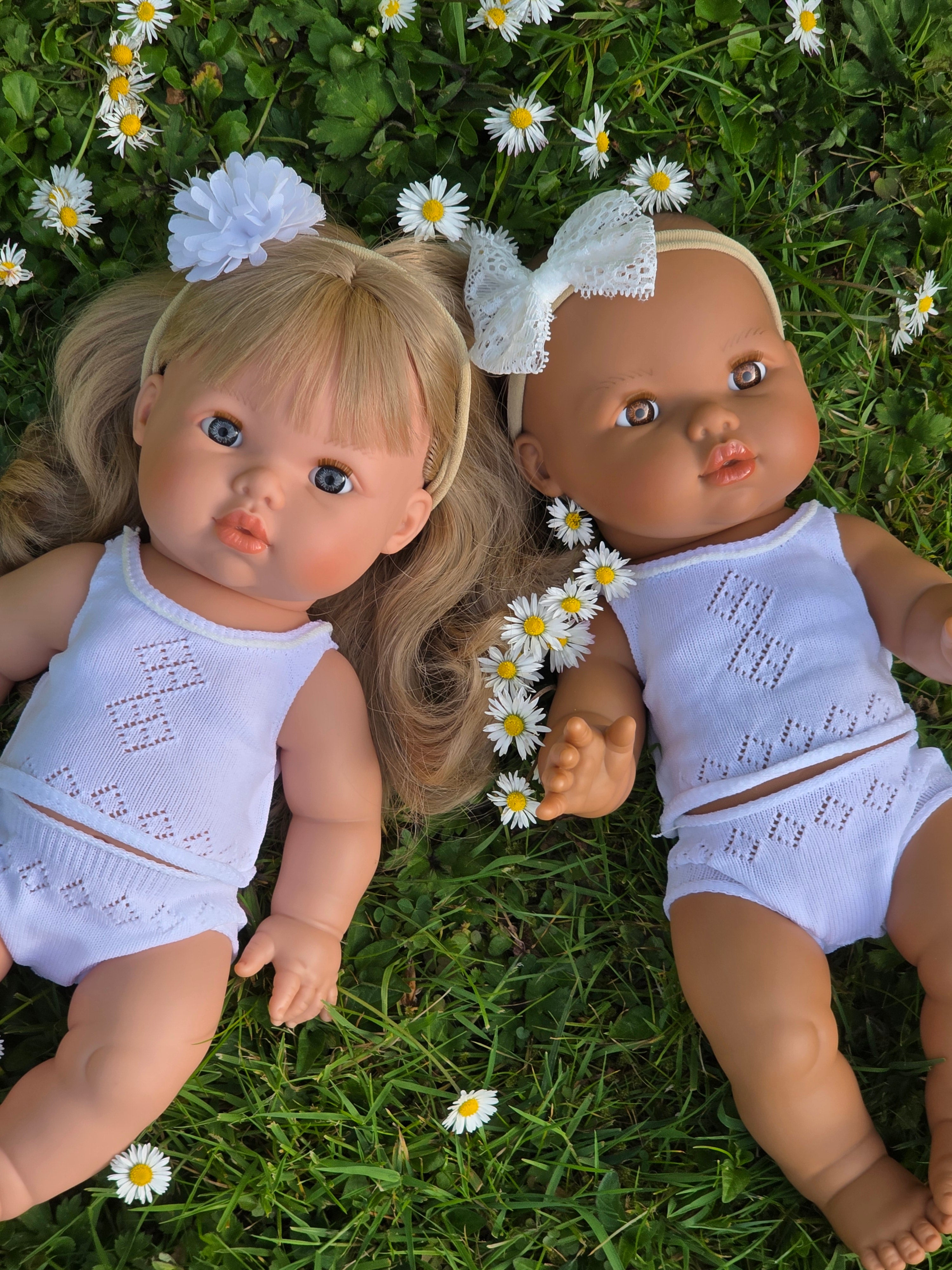 Dolls Vest and Pants Set in White